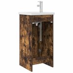 vidaXL Meuble de salle de bain avec évier Chêne fumé 42 x 40 x 84 5 cm