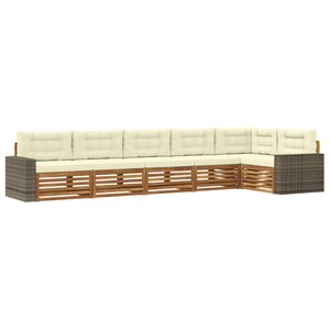 vidaXL Ensemble de canapés d'extérieur 6 pc Naturel et Crème Polyester