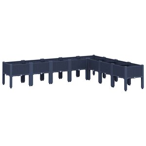vidaXL Jardinière avec pieds bleu gris 200x160x42 cm PP