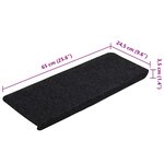 vidaXL Tapis d'escalier auto-adhésifs 30 Pièces noir 65x24 5x3 5 cm