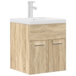vidaXL Armoire lavabo de salle de bain et vasque et robinet intégrés