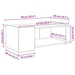 vidaXL Table basse Chêne Sonoma 90 x 50 x 33 cm Bois d'ingénierie
