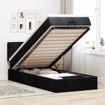 vidaXL Lit ottoman avec matelas noir 90x200 cm tissu