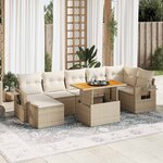 vidaXL Salon de jardin avec coussins 8 Pièces beige résine tressée
