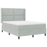 Lit à ressort vidaXL avec matelas gris clair 140x200 cm en velours