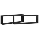 vidaXL Étagères cube murales 2Pièces Noir 80x15x26 5cm bois d'ingénierie