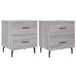 vidaXL Tables de chevet 2 Pièces sonoma gris 40x35x47 5 cm