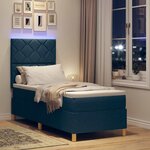 vidaXL Lit à ressorts avec matelas Bleu 80 x 200 cm tissu