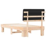 vidaXL Cadre de lit avec tête de lit rembourrée Noir 80 x 200 cm