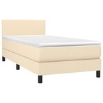 vidaXL Sommier à lattes de lit avec matelas Crème 90x200 cm Tissu