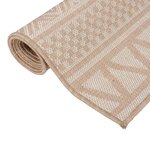 vidaXL Tapis à tissage plat d'extérieur 100x200 cm Rayures brunes