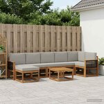 vidaXL Ensemble de canapés d'extérieur 8 pc Naturel et gris clair