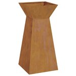 vidaXL Pots de jardin colonne 2 Pièces avec bol 35x35x73 cm en métal patiné.