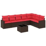 vidaXL Salon de jardin 8 Pièces avec coussins marron résine tressée