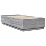 vidaXL Cadre de lit sans matelas sonoma gris 90x200 cm