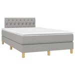 vidaXL Sommier à lattes de lit matelas LED Gris clair 120x200 cm Tissu