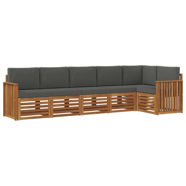 vidaXL Ensemble de canapé d'angle 6 Pièces Naturel et Anthracite