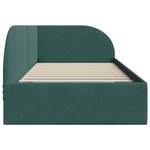 vidaXL Cadre de lit d'angle Vert foncé 90 x 190 cm Velours