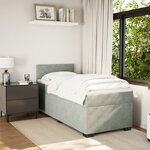 vidaXL Sommier à lattes de lit et matelas Gris clair 100x200cm Velours
