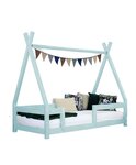 Lit cabane enfant NAKANA 80 x 160 bleu clair