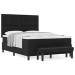 vidaXL Lit À Ressorts Avec Matelas Et Banc Noir 140x190 cm Tissu