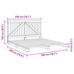 vidaXL Cadre de lit avec tête de lit 200x200 cm Bois de pin massif