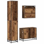 vidaXL Ensemble de mobilier de salle de bain 3 Pièces Bois ancien