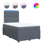 vidaXL Sommier à lattes de lit et matelas gris foncé 120x190cm velours