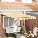 vidaXL Auvent Rétractable Jaune et blanc 300x250 cm tissu