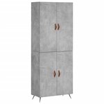 vidaXL Buffet haut Gris béton 69 5x34x180 cm Bois d'ingénierie