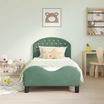 vidaXL Cadre de lit pour enfants avec tête de lit Vert Mer 80 x 160 cm
