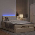 vidaXL Lit ottoman avec matelas et LED crème 120x190 cm tissu