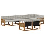 vidaXL Ensemble de canapés d'extérieur 8 pc Naturel et gris clair