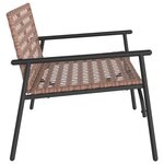Banc de jardin vidaXL Noir 113x79x75 cm en poly rattan