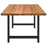 vidaXL Table à manger marron clair bois de chêne massif rectangulaire