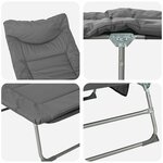 vidaXL Transat pliant avec coussin Anthracite