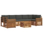 vidaXL Ensemble de canapés d'extérieur 8 pc Naturel et Anthracite