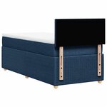 vidaXL Sommier à lattes de lit avec matelas Bleu 100x200 cm Tissu