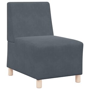 vidaXL Canapé modulaire sans accoudoirs Gris foncé 55 cm Velours