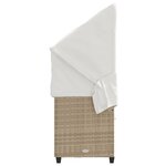 vidaXL Chaise longue avec auvent et coussins beige résine tressée