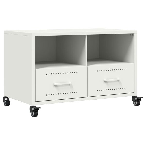 vidaXL Meuble TV blanc 68x39x43 5 cm acier