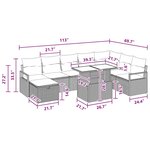 vidaXL Ensemble de canapé de jardin 9 Pièces Marron Poly rotin