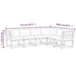 vidaXL Salon de jardin 6 Pièces avec coussins cire marron bois pin massif