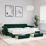 vidaXL Lit de jour avec gigogne et tiroirs sans matelas 80x200 cm