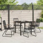 vidaXL Ensemble de salle à manger de jardin 5 pièces Noir Rotin PVC