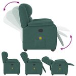 vidaXL Fauteuil de massage inclinable Vert foncé Tissu