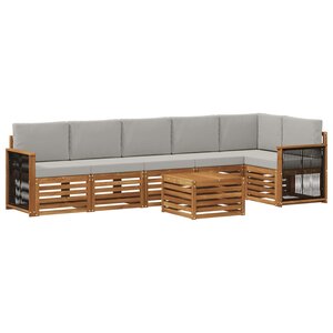 vidaXL Ensemble de canapé d'angle 6 Pièces Naturel et gris clair