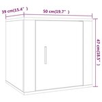 vidaXL Table de chevet Blanc brillant 50x39x47 cm