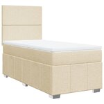 vidaXL Sommier à lattes de lit avec matelas Crème 90x200 cm Tissu