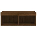 vidaXL Meuble TV avec lumières LED chêne marron 80x30x30 cm
